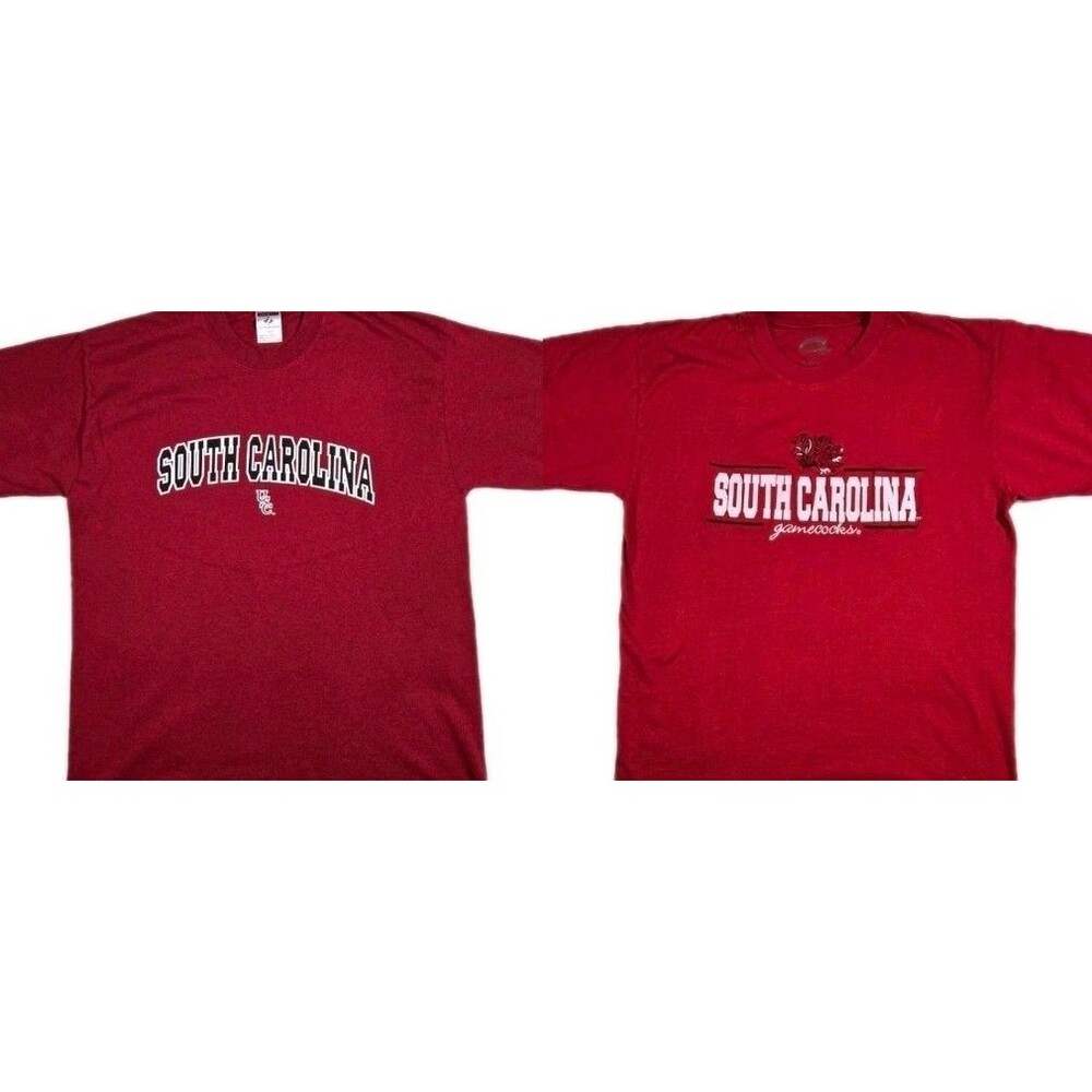 Lot Of 2 South Carolina Gamecocks Short Sleeve T Shirt Mens Large Burgundy